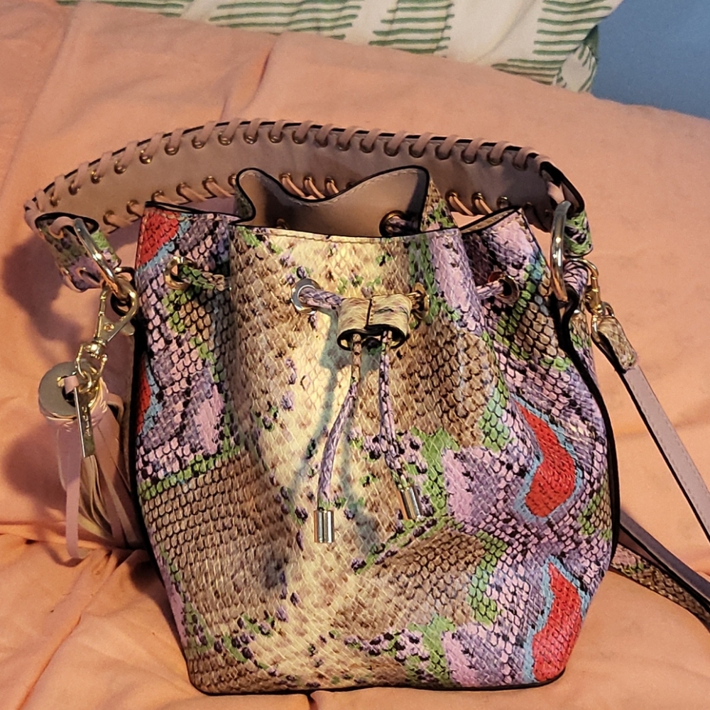 Snake skin print purse